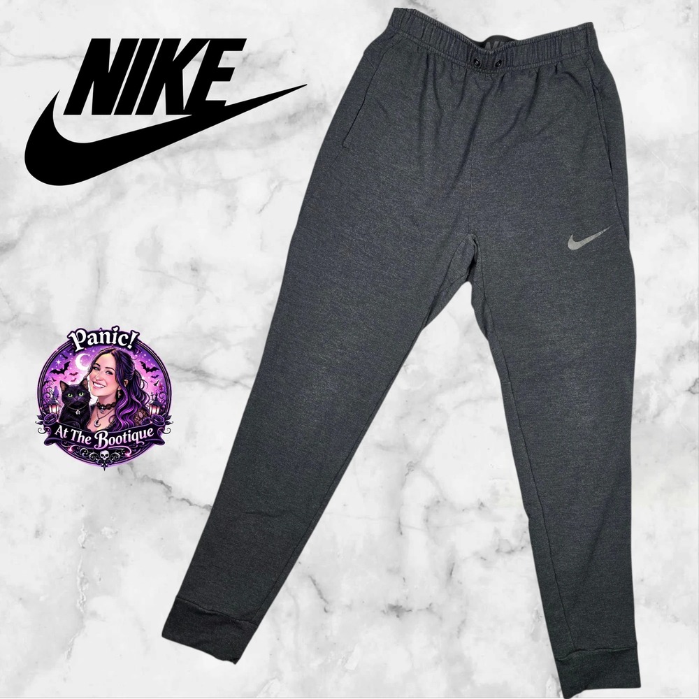 Nike Jogger Pants Men Small Gray Dri-FIT Tapered Athletic Sweatpants Running Gym